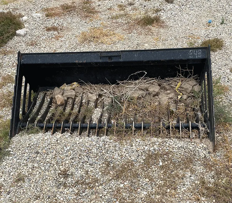 Rock bucket attachment from Weekend Warriors.
